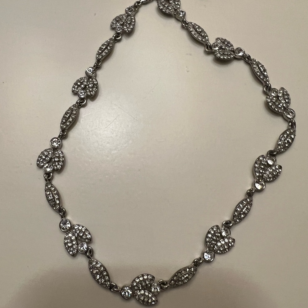 Swarovski Silver-Tone Crystal  Collar Necklace, 14-1/8"